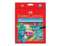 Faber-Castell - Borste och färgblyertspennuppsättning - akvarell - 3 mm (paket om 48)