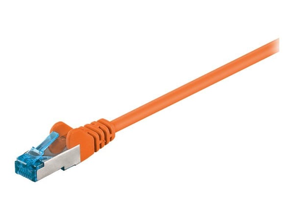 goobay - Nettverkskabel - RJ-45 (hann) til RJ-45 (hann) - 2 m - SFTP, PiMF - CAT 6a - halogenfri, formstøpt, uten hindringer - oransje