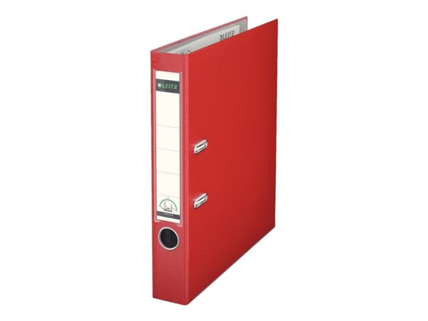 Brevordner Leitz 180° PP A4 50mm rød - (10 stk.)