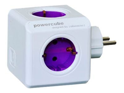Allocacoc PowerCube ReWirable USB - Kraftdistributionsenhet - AC 100-250 V - utgångskontakter: 4 - orkidepurpurfärgad