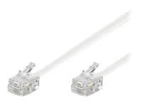 MicroConnect - Telefonkabel - RJ-11 (hann) til RJ-11 (hann) - 3 m - hvit
