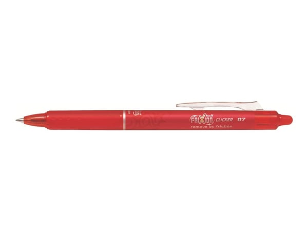Pilot FriXion Ball Clicker - Rulleballpenn - rød - gelblekk - 0.7 mm - fin - retraktil - med viskelær