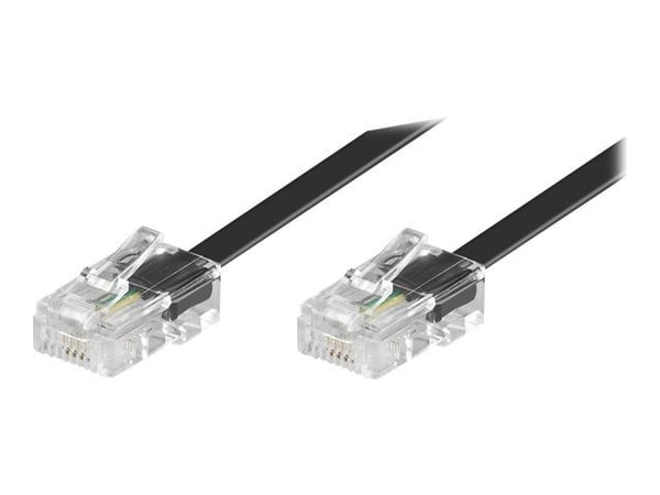 goobay - ISDN-kaapeli - RJ-45 (uros) - RJ-45 (uros) - 6 m - litteä - musta