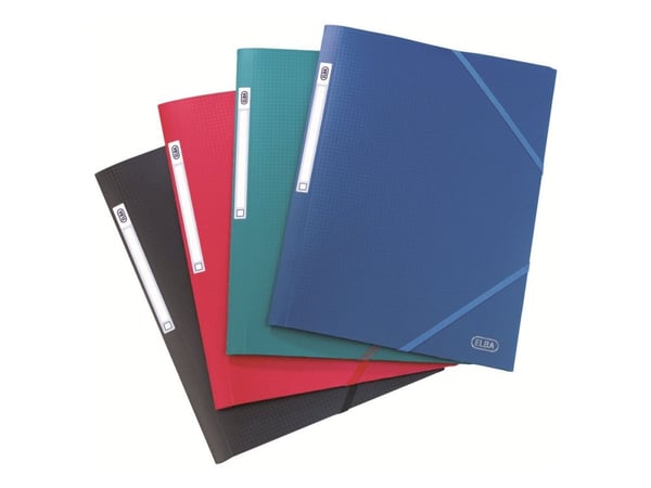 ELBA memphis - 3-fliksmappe - for A4 (210 x 297 mm) - svart, blå, purpur, rød, grønn, rosa, lys blå, lys grønn, turkis, maisgul (en pakke 10)
