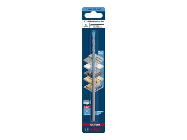 Bosch Expert CYL-9 MultiConstruction - Bor - for betong, plast, stål, bløtt tre, soft tile, multimaterial - 5 mm - cylindrical - lengde: 150 mm