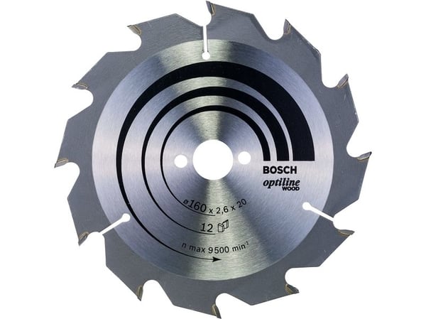 Bosch RUNDSAVKL OPTILINE Ø160X2,6X20/16MM 12T