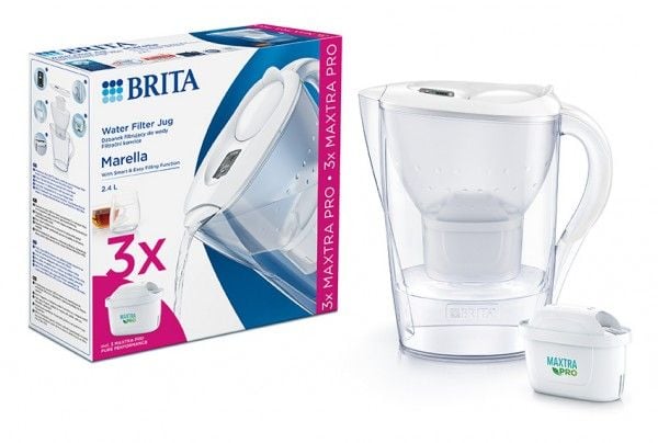 BRITA Marella vannkanne 2,4 L hvit + 3x Maxtra Pro PP