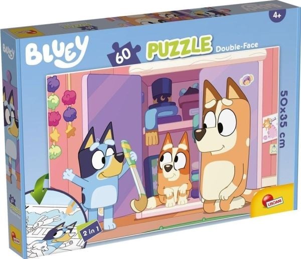 Dobbeltsidig gulvpuslespill Pluss 60 deler Bluey 99573 LISCIANI