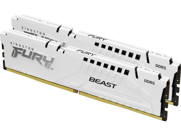 Kingston FURY Beast - DDR5 - sett - 32 GB: 2 x 16 GB - DIMM 288-pin - 6800 MHz / PC5-54400 - CL34 - 1.4 V - ikke-bufret - on-die ECC - hvit