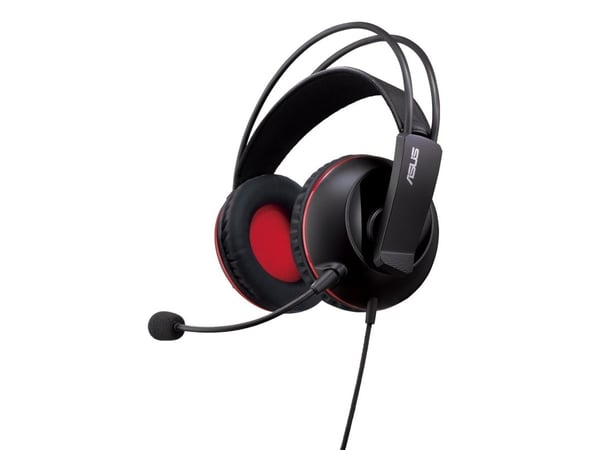 ASUS 04073-00040000, Koblet med ledninger (ikke trådløs), Spilling, 20 - 20000 Hz, 266 g, Hodesett, Sort, Rød