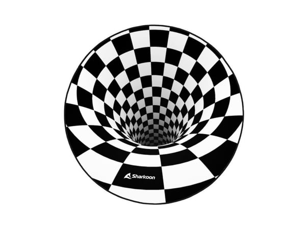 Sharkoon SKILLER SFM12 3D Vortex - Stolmatte for gaming - rund - 120 cm - svart-hvit