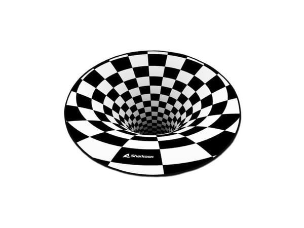 Sharkoon SKILLER SFM12 3D Vortex - Stolmatte for gaming - rund - 120 cm - svart-hvit