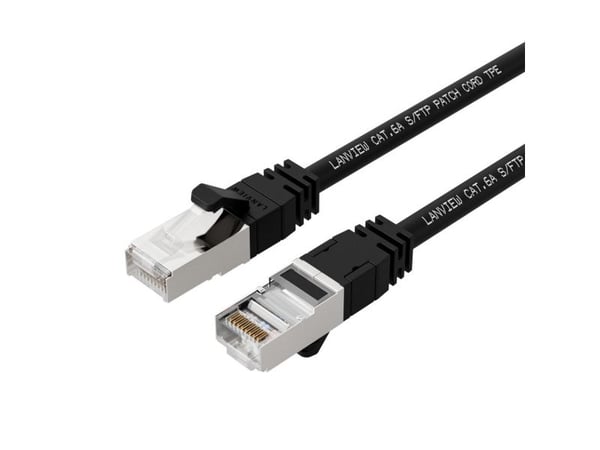 Lanview SmartClick - Nettverkskabel - RJ-45 (hann) til RJ-45 (hann) - 15 m - 5 mm - S/FTP - CAT 6a - halogenfri, formstøpt, uten hindringer, 10 Gig...