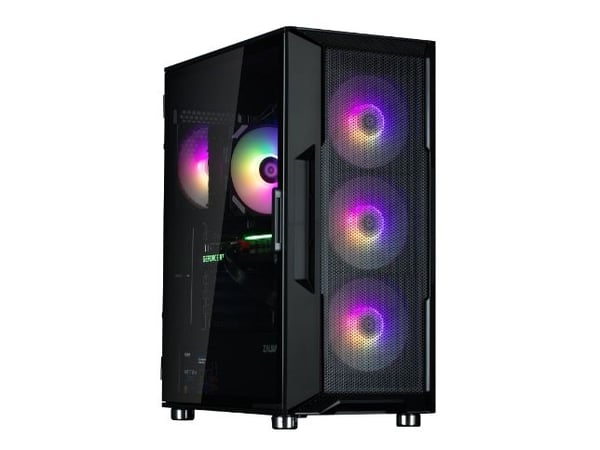 Zalman i3 NEO ARGB - Mid tower - ATX - sidepanel med vindu (herdet glass) - ingen strømforsyning - svart - USB/lyd