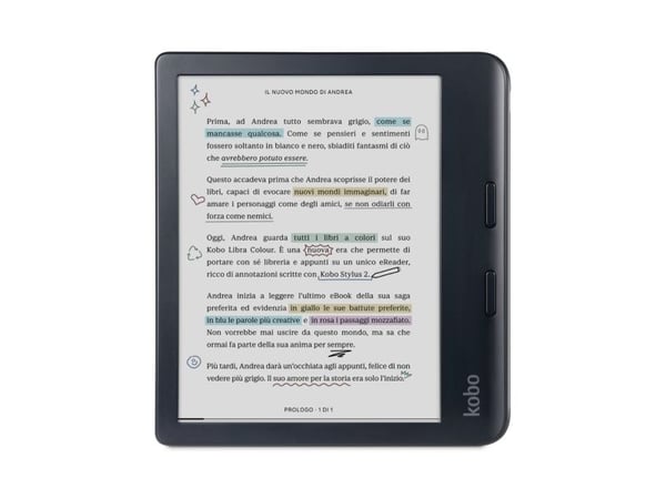 Kobo Libra Colour - eBook-leser - 32 GB - 7" farge E Ink Kaleido 3 (1264 x 1680) - berøringsskjerm - Wi-Fi 5, Bluetooth - svart