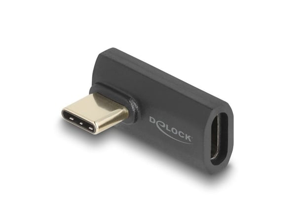 Delock - USB-adapter - USB-C (hann) venstre/høyre-vinklet til USB-C (hunn) - USB4 / Thunderbolt 3 / Thunderbolt 4 / DisplayPort 1.4 - 48 V - 5 A - ...