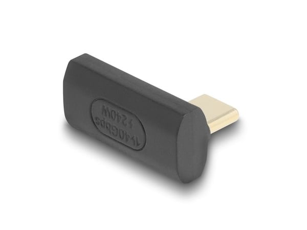 Delock - USB-adapter - USB-C (hann) venstre/høyre-vinklet til USB-C (hunn) - USB4 / Thunderbolt 3 / Thunderbolt 4 / DisplayPort 1.4 - 48 V - 5 A - ...