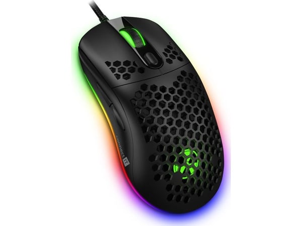 Connect IT CMO-5511-BK, Ambidextrous, Optisk, USB Type-A, 12800 DPI, Svart