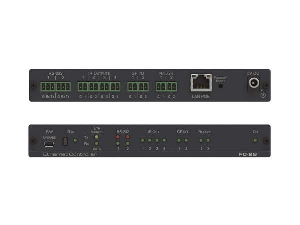 Kramer FC-28 - Fjernkontrollenhet - 10 porter - 10Mb LAN, RS-232, infrarød, digital inngang/utgang, analoginngang