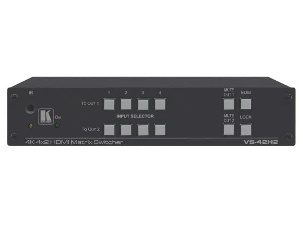 Kramer VS-42H2 4x2 18G 4K HDR HDMI 2.0 HDCP 2.2 Matrix Switcher - Video/audio switch - stasjonær