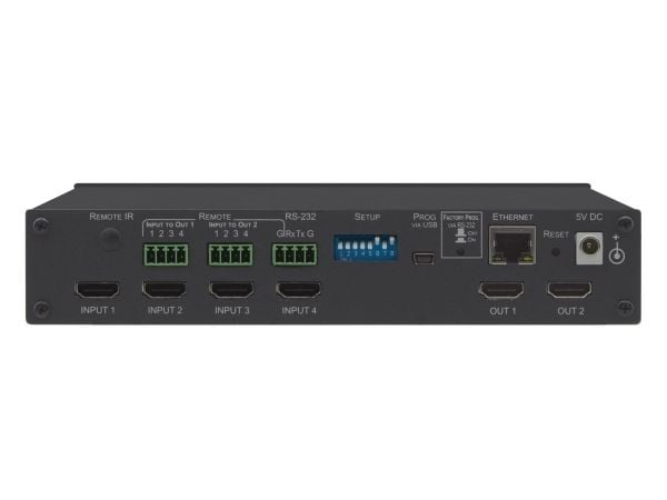 Kramer VS-42H2 4x2 18G 4K HDR HDMI 2.0 HDCP 2.2 Matrix Switcher - Video/audio switch - stasjonær