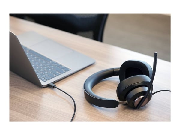 Kensington H2000 - Hodesett - full størrelse - kablet - USB-C - lydisolerende