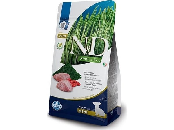 FARMINA N&D Spirulina Lamb Puppy Mini - tørfoder til hunde - 2 kg