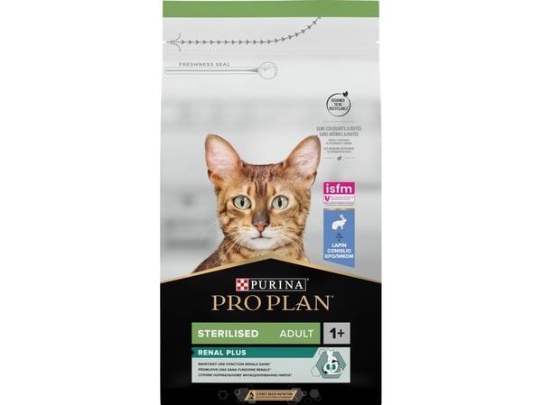Purina Pro Plan Sterilised OPTIrenal, Voksen, Kanin, 1,5 kg, Antioksidanter medfølger
