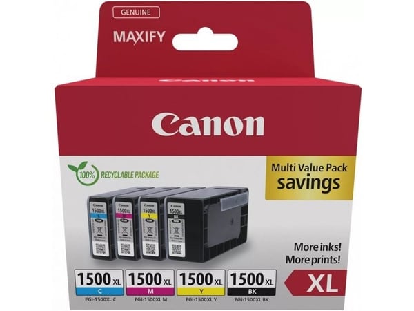 Canon PGI-1500XL blekkpatron for MAXIFY MB2050, original BK/C/M/Y 4-pk