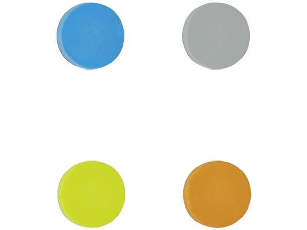 MAUL 6161299, Whiteboard-magnet, Blå, Grønn, Grå, Oransje, Silikon, 32,6 mm, 32,6 mm, 9,8 mm