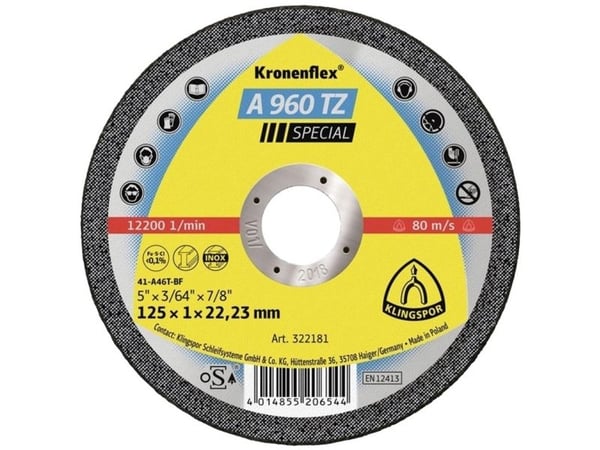 Terän ura A 960 TZ Special 322180 Leikkuukiekko suora 115 mm 22,23 mm 25 kpl 25 kpl Terän ura A 960 TZ Special 322180 Leikkuukiekko suora 115 mm 22,23 mm 25 kpl 25 kpl