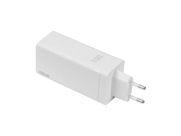 ASUS AC100-02 - Strømadapter - GaN-teknologi - 100 watt - 5 A - Apple Fast Charge, Fast Charge, PD 3.0, QC 4.0 - 3 utgangskontakter (USB, 2 x USB-C...