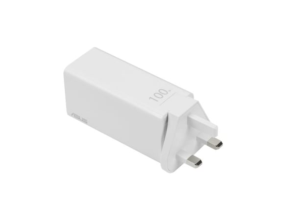 ASUS AC100-02 - Strømadapter - GaN-teknologi - 100 watt - 5 A - Apple Fast Charge, Fast Charge, PD 3.0, QC 4.0 - 3 utgangskontakter (USB, 2 x USB-C...