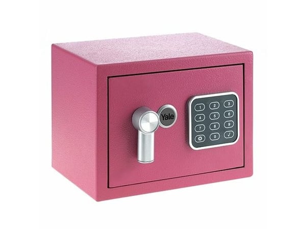 Yale YSV/170/DB2/P, Frittstående safe, Rosa, Kombinasjonslås, 3,8 l, Stål, Gulv/vegg