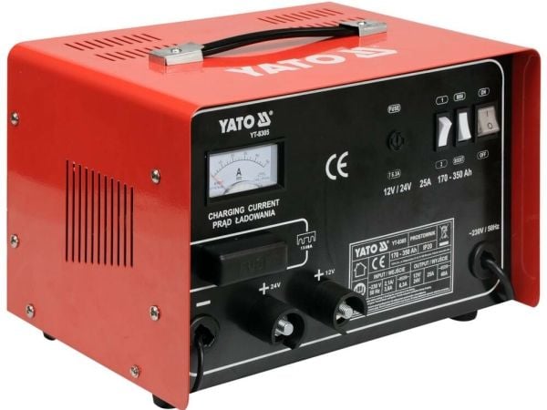 YATO-LADER MED STARTHJELP 25A 12V / 24V 170 - 350Ah