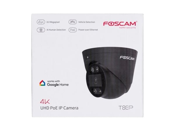 Foscam T8EP 8MP POE Camera, Black