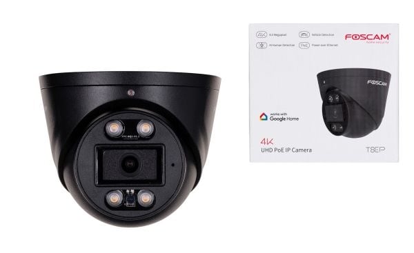 Foscam T8EP 8MP POE Camera, Black