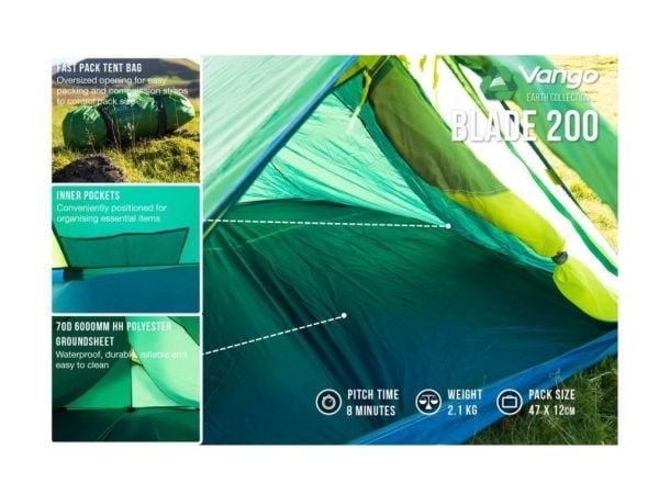 VANGO BLADE 200 PAMIR VIHREÄ TELTTA
