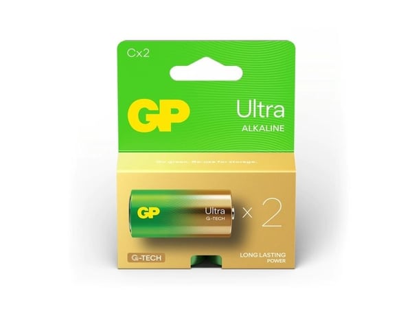 GP Batteries Ultra Alkaline GP14AU, Engangsbatteri, C, LR14, Alkalinsk, 1,5 V, 2 stykker, Cd (kadmium), Hg (kvikksølv)
