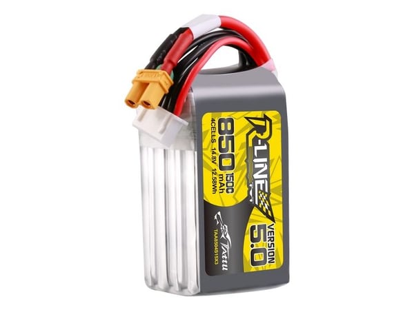 Tattu R-Line versjon 5.0 850 mAh 14.8 V 4S1P 150C XT30U-F