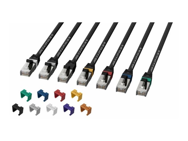 Lanview SmartClick - Nettverkskabel - RJ-45 (hann) til RJ-45 (hann) - 3 m - 5 mm - S/FTP - CAT 6a - halogenfri, formstøpt, uten hindringer, 10 Giga...