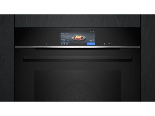 Siemens iQ700 HB778G3B1 - Ovn - innebygd - Wi-Fi - fordypning - bredde: 56 cm - dybde: 55 cm - høyde: 58.5 cm - med selvrens - Klasse A+ - svart/ru...