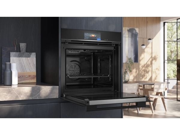 Siemens iQ700 HB778G3B1 - Ovn - innebygd - Wi-Fi - fordypning - bredde: 56 cm - dybde: 55 cm - høyde: 58.5 cm - med selvrens - Klasse A+ - svart/ru...