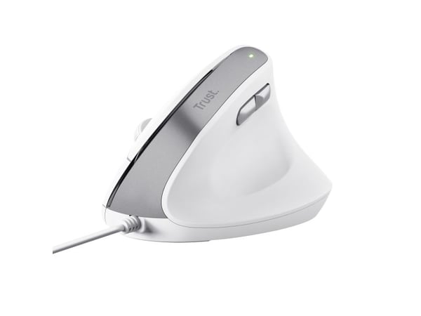 Trust Bayo II - Vertikal mus - ergonomisk - høyrehendt - optisk - 6 knapper - kablet - USB - hvit