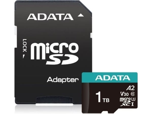 ADATA AUSDX1TUI3V30SA2-RA1, 1 TB, MicroSDXC, klasse 10, UHS-I, 100 MB/s, 85 MB/s