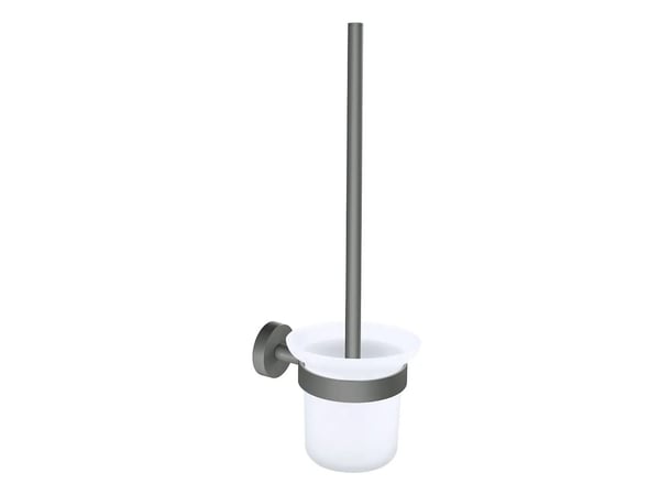 TESA 40581-00000-00, Toalettbørste og holder, Grå, Hvit, Metall, Metall, Tørre pulvere, 112 mm