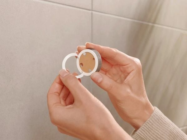 TESA 40581-00000-00, Toalettbørste og holder, Grå, Hvit, Metall, Metall, Tørre pulvere, 112 mm