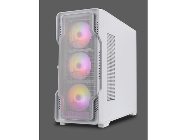 Nanoxia DS-9ARGB-W, Midi Tower, PC, Hvit, ATX, EATX, Micro ATX, Mini-ITX, Plast, Stål, Herdet glass, Spilling