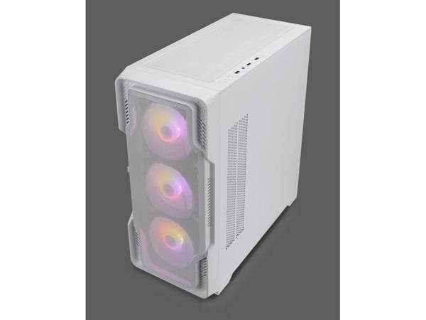 Nanoxia DS-9ARGB-W, Midi Tower, PC, Hvit, ATX, EATX, Micro ATX, Mini-ITX, Plast, Stål, Herdet glass, Spilling