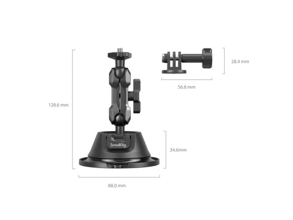 SmallRig 4193, Sugekoppfeste, Svart, Aluminium, Glassfiber, Polykarbonat (PC), Rustfritt stål, 1 kg, Kina, 130 mm
